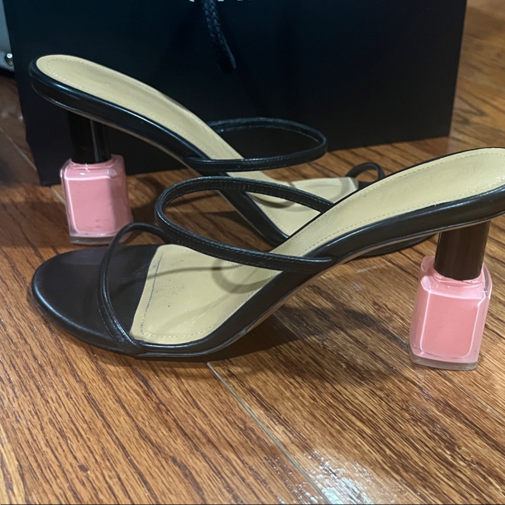 Loewe Black Heels famous nail polish sold out shoes. Mules 39 USA 8.5